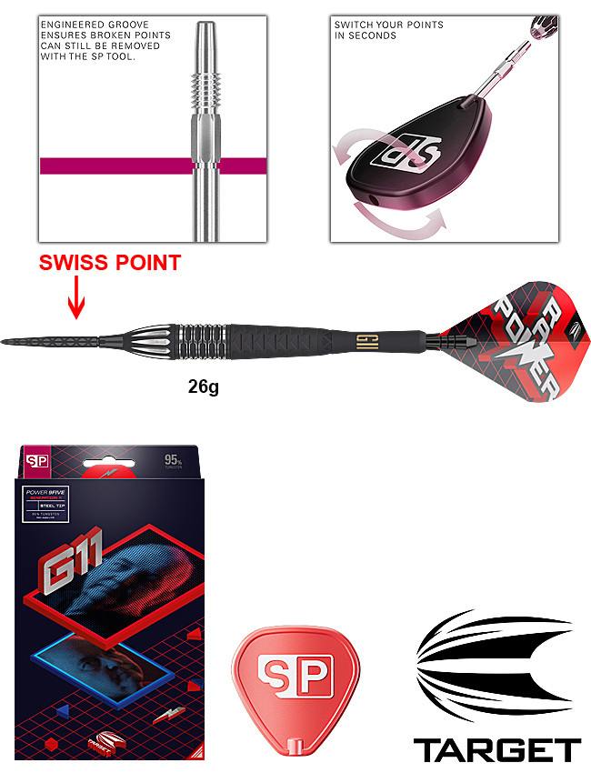 RÜCKLÄUFER: TARGET Phil Taylor Raw Power G11 SWISS POINT 26g