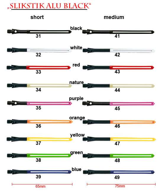 Unicorn SlikStik Alu black DART SHAFTS günstig kaufen Im Dart Shop